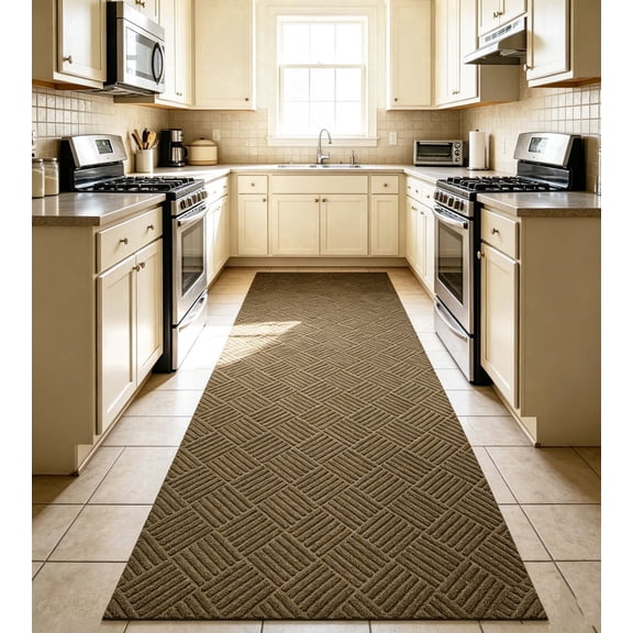 PPOSFPH 3 x 10 ft Commercial Carpet, Non-Slip Entrance Mat with Rubber Backing, Indoor Outdoor Carpet Runner for Home Office High Traffic Area, Brown