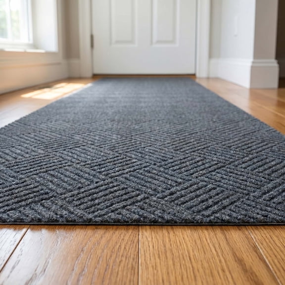 PPOSFPH 3 x 10 ft Commercial Floor Mat, Non-Slip Heavy Duty Entrance Mat, Indoor Outdoor Doormat Rug for Home Office High Traffic Area, Gray