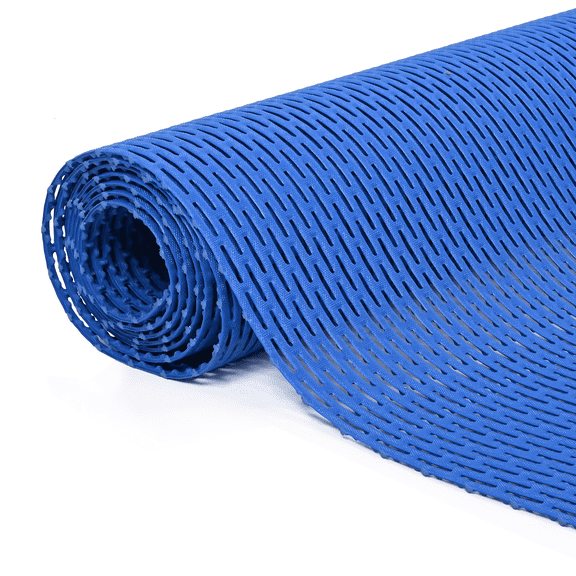 PPOSFPH 3 x 10ft Pool Deck Drainage Mat, Non-Slip Commercial Pool Mat Rubber Mat for Floor Safety, Wet Area Mat for Bathroom, Kitchen, Restaurant, Blue