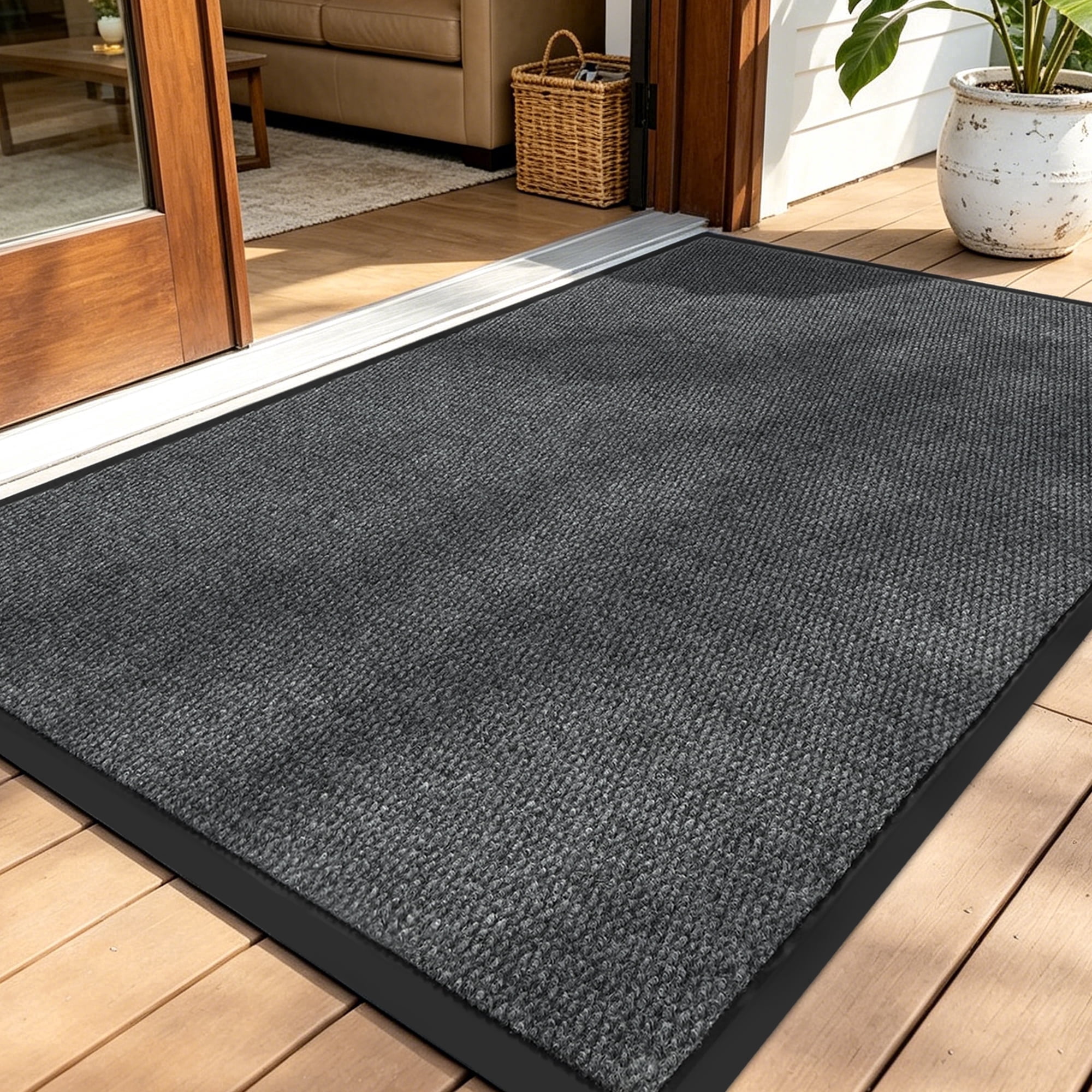 PPOSFPH 3' x 4' Non-Slip Door Mat, Heavy Duty Indoor Outdoor Entrance ...
