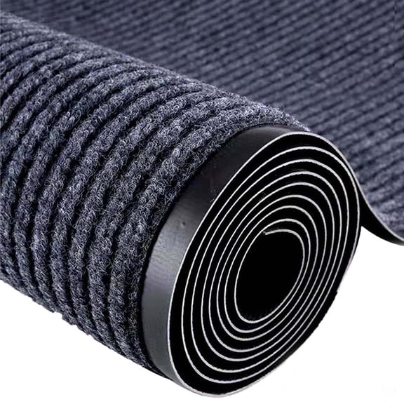 PPOSFPH 4' x 10' Indoor Outdoor Entrance Rug, Heavy Duty Commercial Rug with Non-Slip Backing, High Traffic Welcome Mat for Mudroom & Patio, Grey