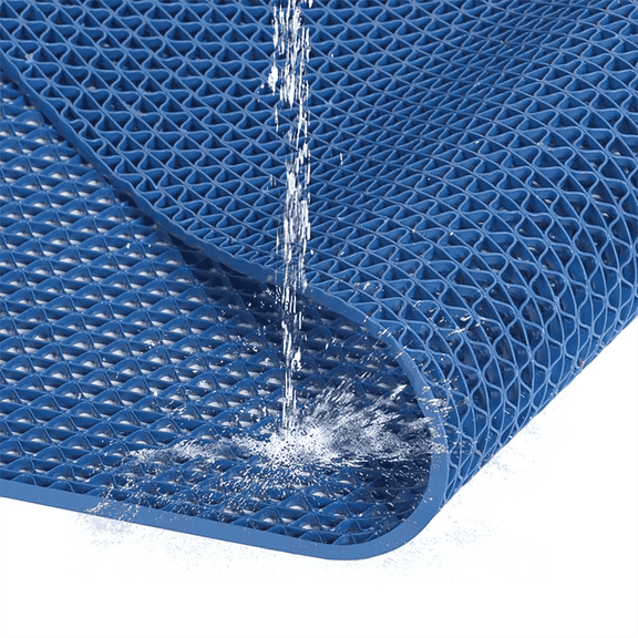 PPOSFPH Drainage Mat, 3 x 10Ft Non-Slip Pool Mat for Wet Areas, Blue