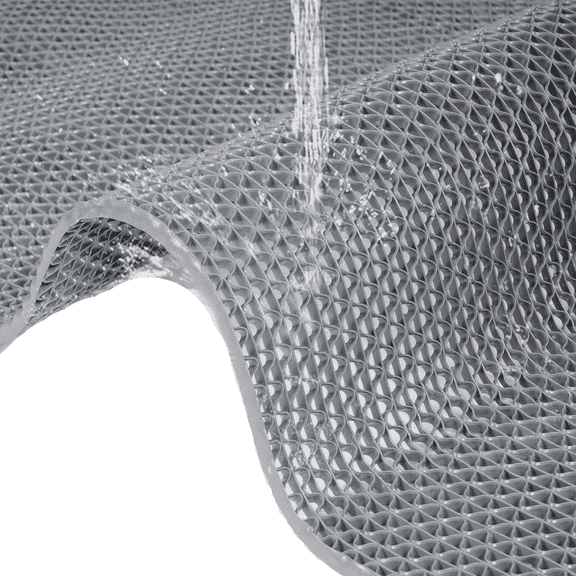 PPOSFPH Drainage Mat, 3' x 16.4' Non-Slip Pool Mat for Wet Areas, Gray