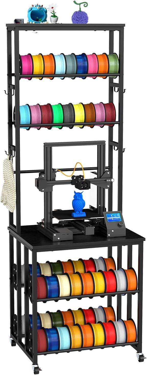 PPOSFPH Industrial-Strength Rolling 3D Filament Storage Rack w/Wheels ...