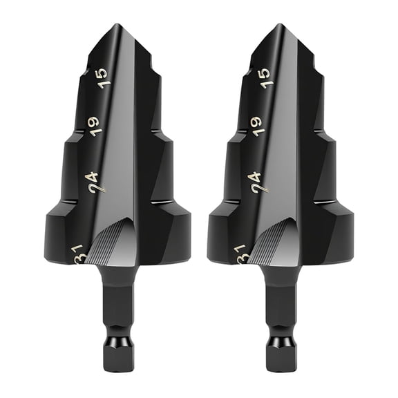 PPR Lifting Stepped Drill Bit Reamer Drill Set for 15 to 31mm Pipes - 1/4 Hex Shank Quick Change Tool Kit 2PCS