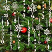 PPRAFDD 18PCS Clear Christmas Snowflake Icicle Hanging Ornaments