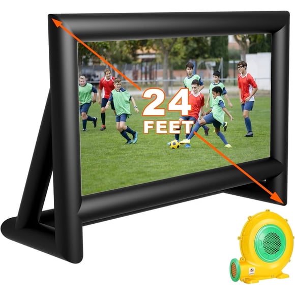 PPXIA 24FT Inflatable Projector Screen Blow Up Projection Screen with Fan & Storage Bag, Easy Setup, Ideal for Backyard Movie Night and Theme Celebrations