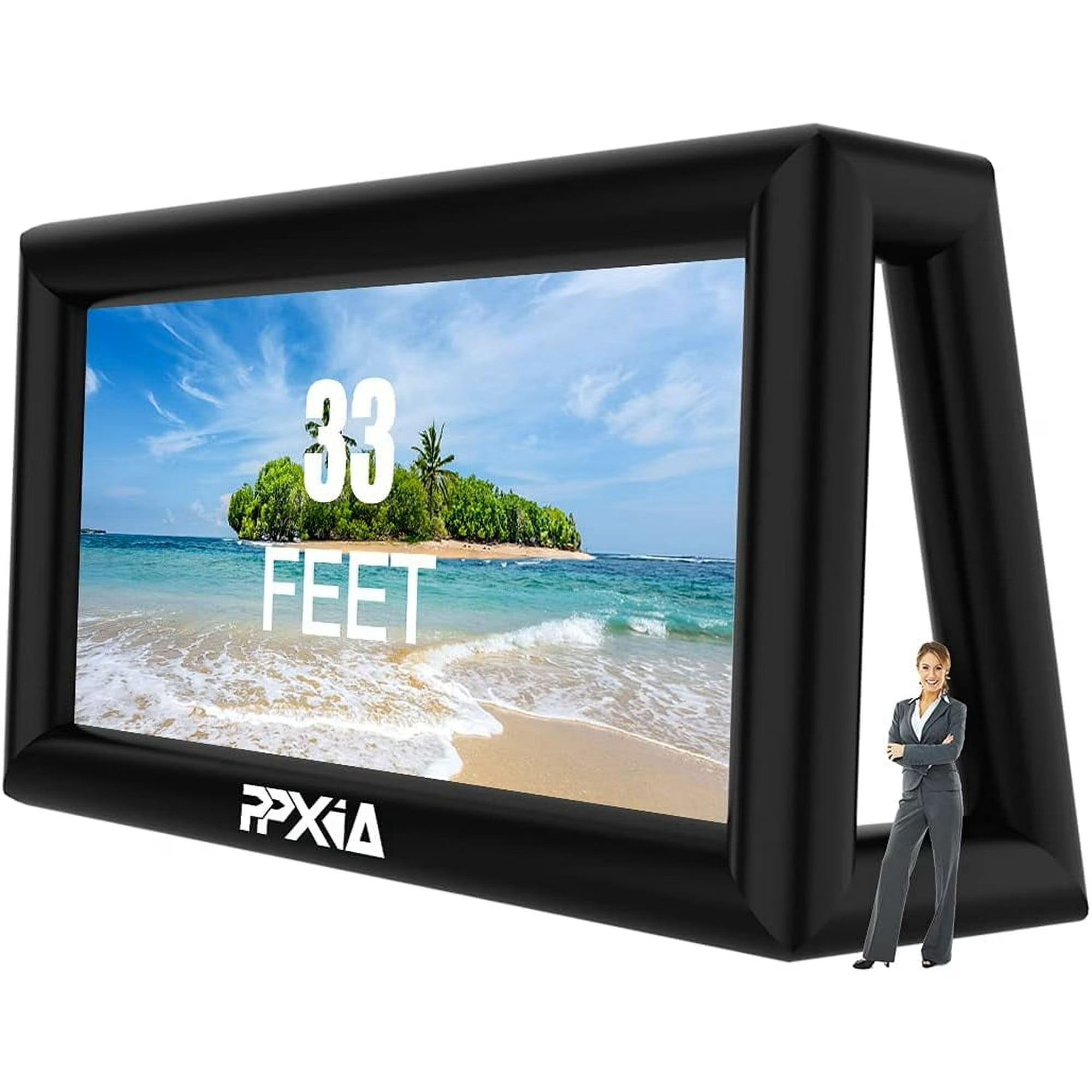 PPXIA 33FT Inflatable Outdoor Projector Movie Screen, Front & Rear ...