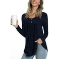 thumbnail image 1 of PPYOUNG Blouses for Women Pleated Long Sleeve Tunic Tops Dressy Casual Fall Button Down Shirts, 1 of 4