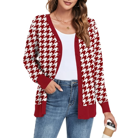 PPYOUNG Cardigan Sweater for Women's Button Down Knitwear Long Sleeve Soft Basic Knit Cardigan Sweater