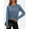 thumbnail image 1 of PPYOUNG Top for Womens Long Sleeve Casual Shirts Tunic Tops to Wear with Leggings Crew Neck Blouses, 1 of 3