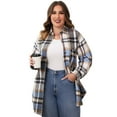 thumbnail image 1 of PPYOUNG Women's Plaid Shackets Flannel Long Sleeve Button Down Shirts Outwear Coat Jackets, Blue, 1 of 4