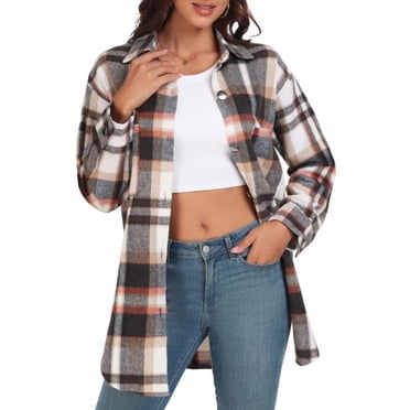 Button Down Collared Plaid Shacket main image 0