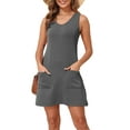 thumbnail image 1 of PPYOUNG Women's Sleeveless Striped Summer Dress with Pockets V-Neck Casual Tunic Sundress, 1 of 5