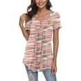 thumbnail image 1 of PPYOUNG Women's Summer Casual Short Sleeve Tunic Tops Fit Pleated Blouse Shirts, 1 of 5