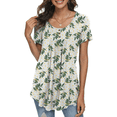 thumbnail image 1 of PPYOUNG Women's Summer Casual Short Sleeve Tunic Tops Fit Pleated Blouse Shirts, 1 of 4