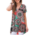 thumbnail image 1 of PPYOUNG Women's Summer Casual T-Shirt V-Neck Short Sleeve Tunic Tops for Leggings Loose Blouse Shirt, 1 of 4