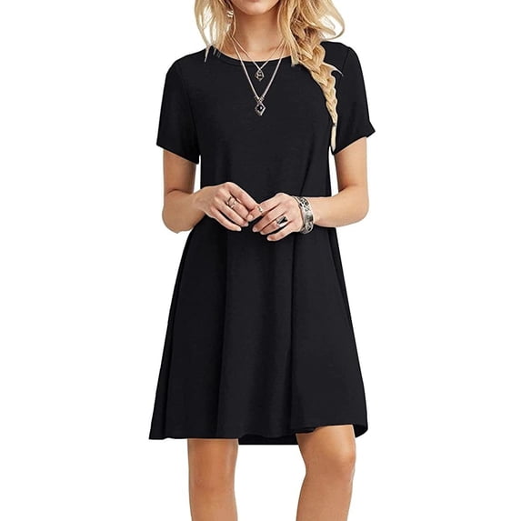 PPYOUNG Women's Summer Casual T-shirt Dresses Short Sleeve Boho Beach Dress