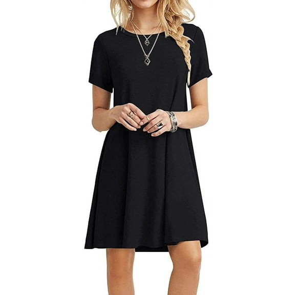 PPYOUNG Women's Summer Casual T-shirt Dresses Short Sleeve Boho Beach Dress