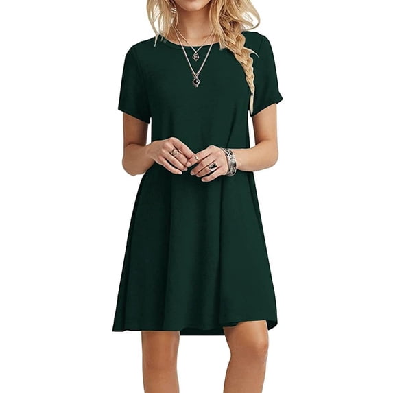 PPYOUNG Women's Summer Casual T-shirt Dresses Short Sleeve Boho Beach Dress