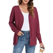 PPYOUNG Cardigan Sweater for Women's Button Down Knitwear Long Sleeve Soft Basic Knit Cardigan Sweater