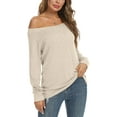 thumbnail image 1 of PPYOUNG Womens Off Shoulder Long Sleeve Blouses Casual Tunic Tops, 1 of 4