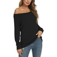 thumbnail image 1 of PPYOUNG Womens Off Shoulder Long Sleeve Blouses Casual Tunic Tops, 1 of 4