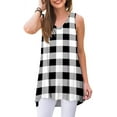thumbnail image 1 of PPYOUNG Womens Summer Casual Tank Tops Sleeveless V-Neck Tees Pleated Tunic Blouses Shirt, 1 of 6