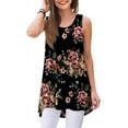 thumbnail image 1 of PPYOUNG Womens Summer Casual Tank Tops Sleeveless V-Neck Tees Pleated Tunic Blouses Shirt, 1 of 2