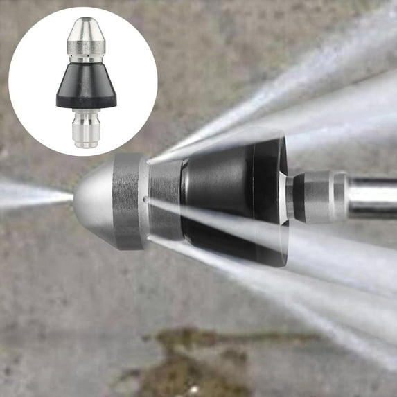 PPgejGEK 1/4 inch Sewer Jetter Nozzle Kit, High-Pressure Water Hose Nozzle for Drain Pipe Cleaning, 6.1x3.1 cm/2.4x1.2 in, Stainless Steel, 2/3/4/5pcs Options