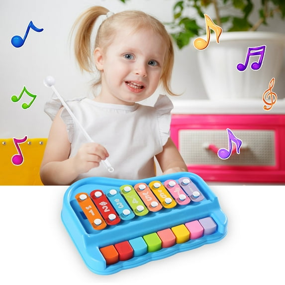 PPgejGEK In 1 Baby Piano Xylophone Toy For Toddlers 1-3 Years Old 8 Multicolored Key Keyboard Xylophone Piano Preschool Educational Musical Learning Instruments Toy Motor Skills for Boys Girls