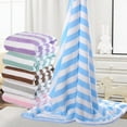 thumbnail image 1 of PPgejGEK 1 Piece Dry Bath Towel Velvet Coral Fleece Material Striped Design Thickened Absorbent No Shedding Purple Color 27.55x55.11 Inches Size Soft for Spa Home Use, 1 of 9