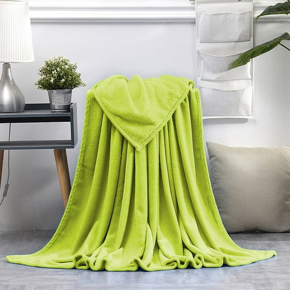 PPgejGEK 100x150cm Solid Color Flannel Air Conditioning Blanket Casual Cover Throw Blanket for Sofa Bed Hot Pink Orange Red Green