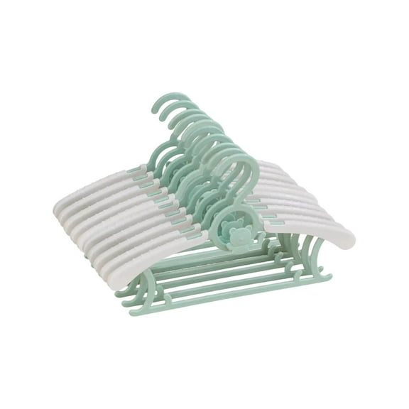 PPgejGEK 10pcs Infant Coat Hangers Adjustable Non-Slip Children Clothes Hangers with Buckles for Toddlers Pants Nursery Regulable Plastic Hanger for Baby Clothing Organization