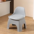 thumbnail image 1 of PPgejGEK 13.7x12.5x9.84 Inch Gray Children Backrest Chair, Small Stool for Living Room, 1 of 6