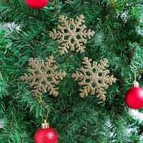 PPgejGEK 3 Pcs Double Sided Snowflake Christmas Ornaments 10x10cm 3.93x3.93in Red Gold Hanging Pendant for Tree Party Decoration