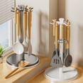 thumbnail image 1 of PPgejGEK 360 Degree Rotating Spatula Rack Space Aluminum Kitchen Utensil Holder 15.8x7.9x2in 40x20x5cm Desktop Stand for Spoons Ladles, 1 of 9