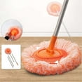 thumbnail image 1 of PPgejGEK 360 Rotatable Telescopic Cleaning Mop with 1.9 Meter Extension Pole Round Sunflower Head for Ceiling Wall Car Wash Reusable Microfiber Cloth Cover Orange, 1 of 9