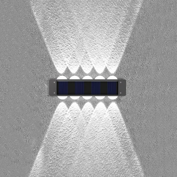 PPgejGEK 4 Pack Solar Wall Light Outdoor Waterproof Wall Wash Light 10 LED Garden Porch Decor Modern Security Lighting Auto On/Off for Yard Patio Pathway 5.59x1.18x0.9in