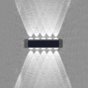 WWG 4 Pack Solar Wall Light Outdoor Waterproof Wall Wash Light 10 LED Garden Porch Decor Modern Security Lighting Auto On/Off for Yard Patio Pathway 5.59x1.18x0.9in