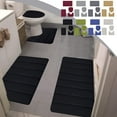 thumbnail image 1 of PPgejGEK 4-Piece Bathroom Rug Set, Memory Foam Toilet Mats with Non-Slip Backing, Absorbent Quick-Dry, 40x60 cm/16x24 in, Machine Washable, Gray/Beige, 1 of 9