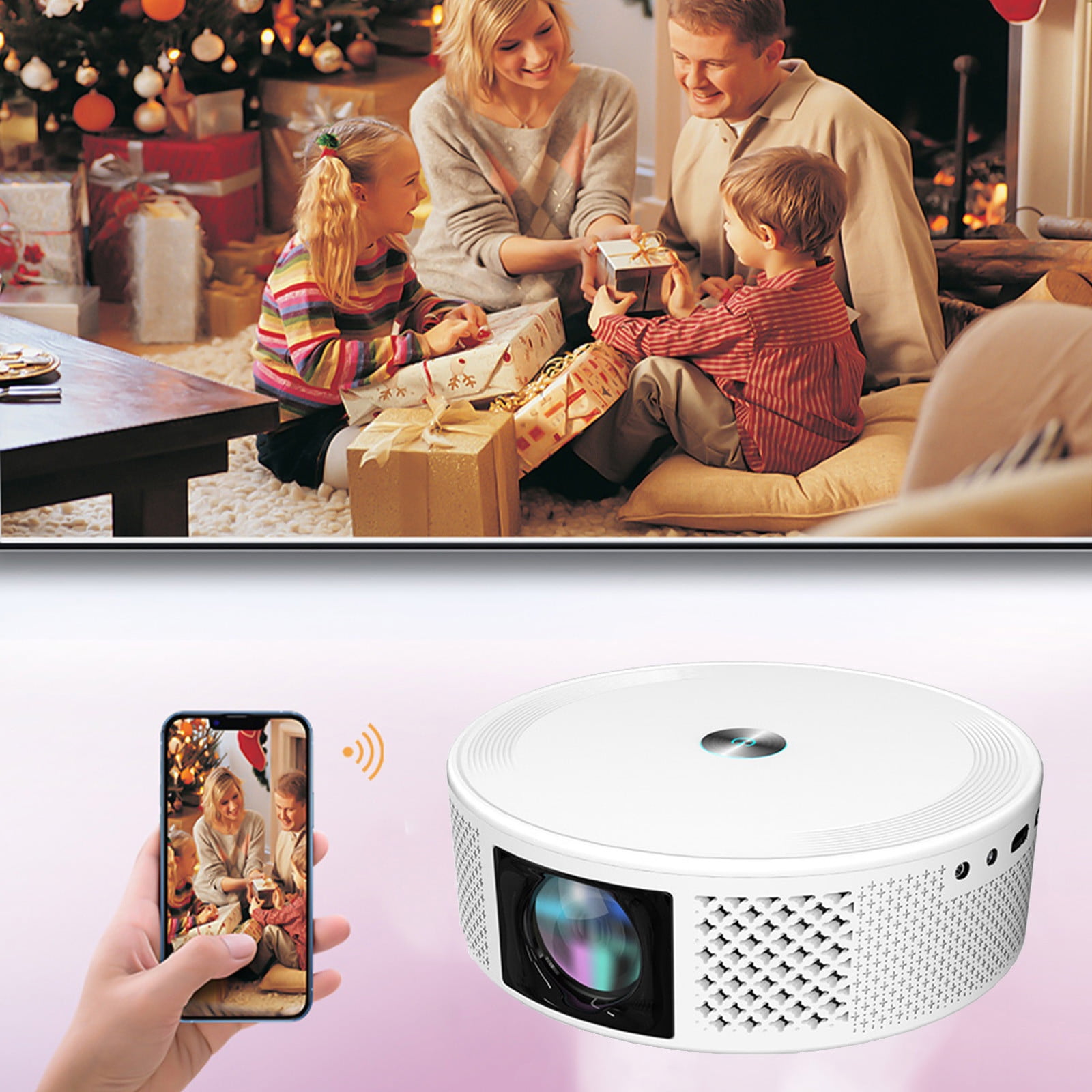 PPgejGEK 5G Dual WiFi Bluetooth 4K Super HD Smart Projector High Brightness Blue Light Eye Protection Support for android/iOS/PC Wireless Same Screen Sharing Holiday Savings