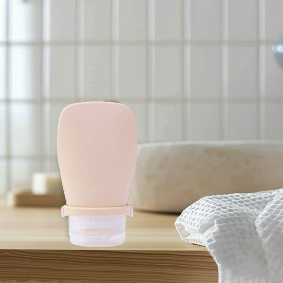 PPgejGEK 60ml Empty Cosmetic Sample Bottle for Shampoo Shower Gel Travel Size Flip-Top Cap Easy Squeeze Silica Gel Material Assorted Colors Portable Wash Container