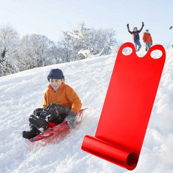PPgejGEK 92 cm/36.2 in Roll Up Plastic Snow Sled, Lightweight Foldable Sled for Kids Adults Outdoor Winter Sports, 92x42 cm/36.2x16.5 in, Portable Design