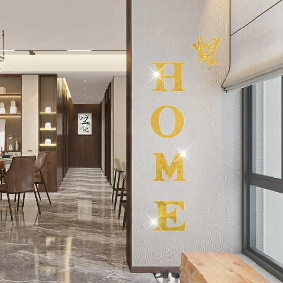 PPgejGEK Acrylic Flexible Mirror Sheets Self Adhesive Wall Stickers Non Glass Safe Reflective Home Family Slogan DIY Decor 8x8 Inches Size Easy Installation for Bedroom Living Room Office Space