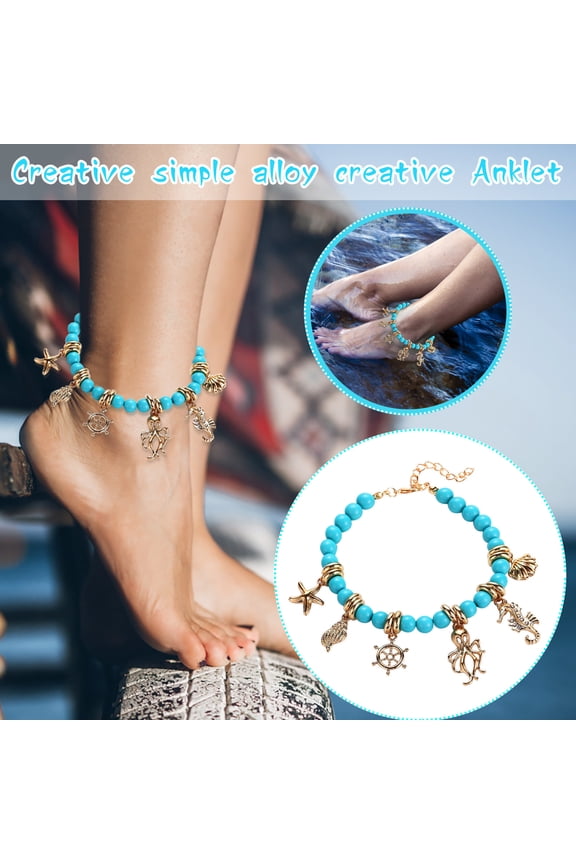 Ankle Bracelets for Women Personality Fashion Turtle Pendant Anklet Ladies Jewelry Gift for Valentine's Day Mother's Day Christmas Birthday Gifts