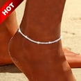 thumbnail image 1 of PPgejGEK Ankle Bracelets for Women14K Gold Plated Layered Glitter Anklet Rhinestone Anklets Layered Anklet Bracelets Boho Summer Beach Anklet up to 30% off, 1 of 5