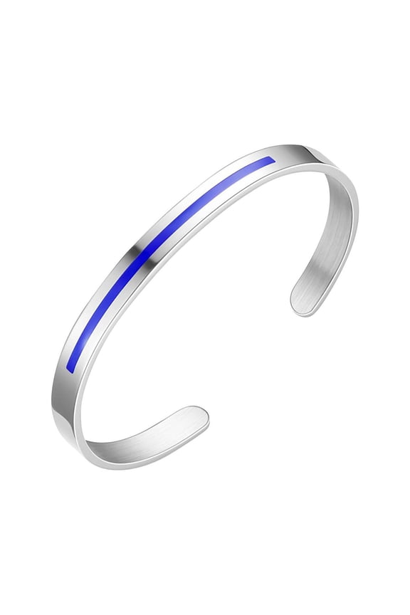 Bangles Bracelets for Women C-shaped Live Mouth Titanium Steel Bracelet Red and Blue Bars Stainless Steel Couple Bracelet for Valentine's Day Mother's Day Christmas Birthday Gifts