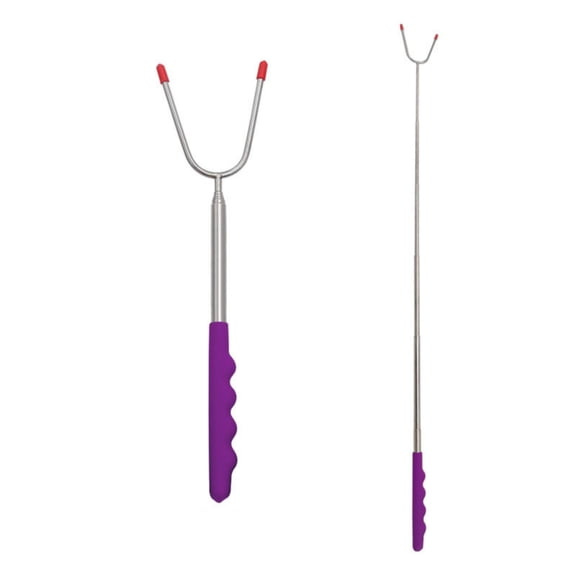 PPgejGEK Barbecue Kebabs, 1-piece Stainless Steel for Outdoor Barbecue, U-shaped Barbecue fork Extension, Wooden Handle