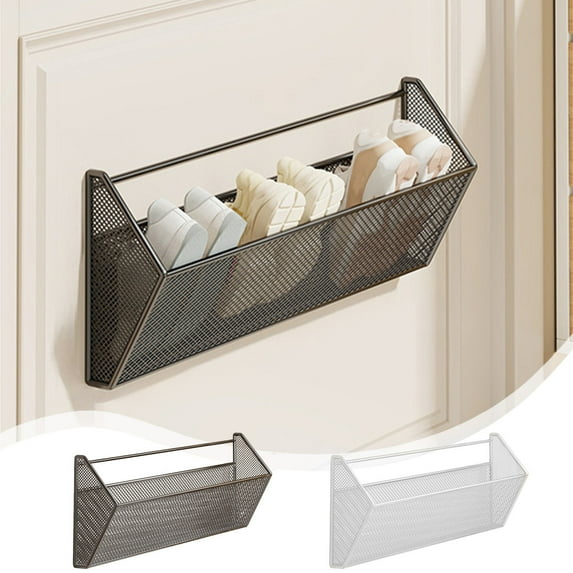 PPgejGEK Bathroom Non Perforated Slipper Rack Wall Mounted Shoe Rack Bathroom Wall Door Shoe Storage Rack Adjustable Stainless Steel 15.75x10.24x2.36 Inches